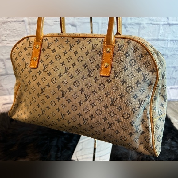 LOUIS VUITTON Blue Monogram Mini Marie Mini Lin Boston Bag - Picture 7 of 14